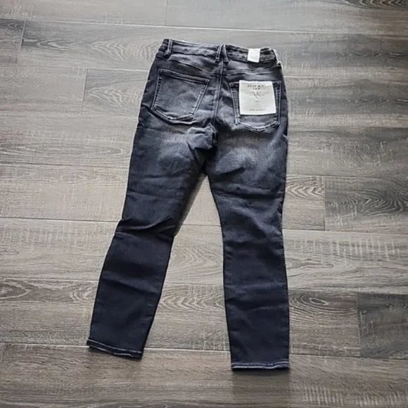 Good American "Good Waist Crop" distressed High Rise skinny Jeans - Picture 6 of 7